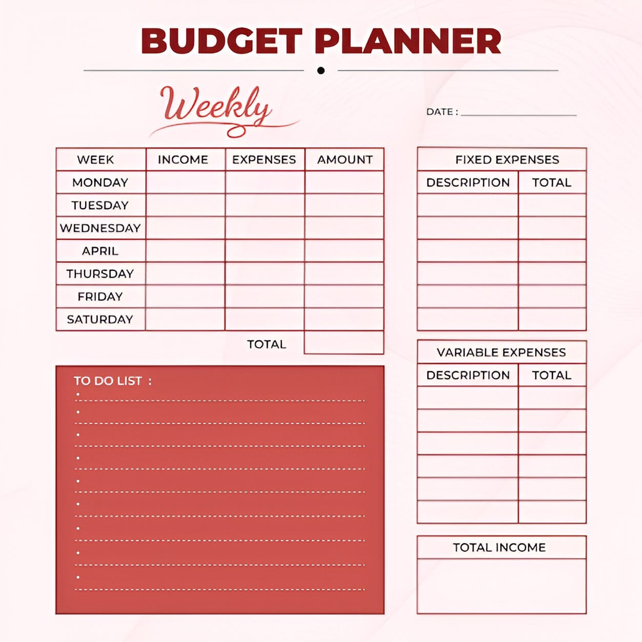 Easy Ways to Create a Weekly Budget Plan